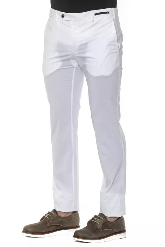 Chic White Super Slim Men's Trousers