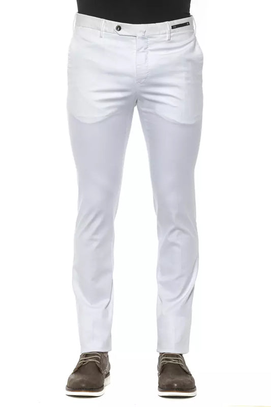 Chic Super Slim White Trousers for Men