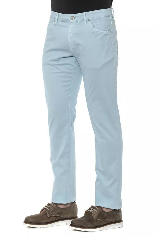 Sleek Slim Fit Cotton Blend Trousers