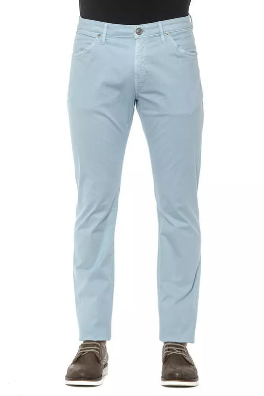 Sleek Slim Fit Cotton Blend Trousers