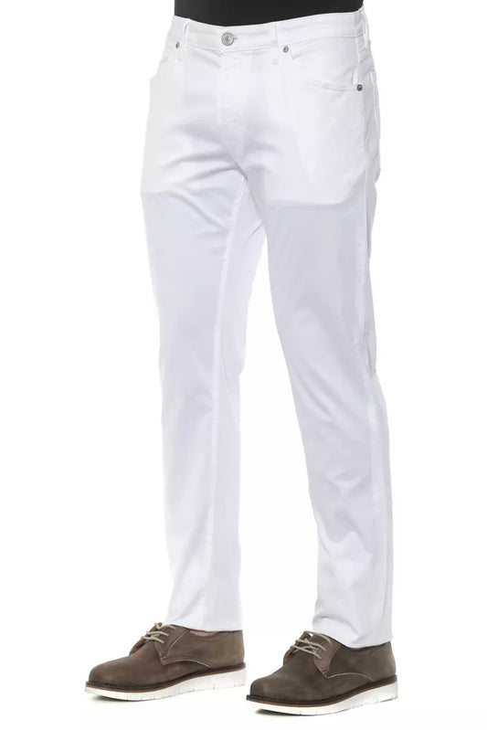 Exquisite White Slim Trousers for Men