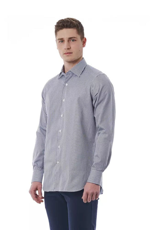 Elegant White Italian Collar Shirt - Regular Fit