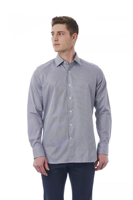 Elegant White Italian Collar Shirt - Regular Fit