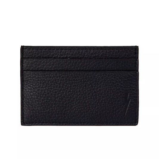 Sleek Black Leather Card Holder Wallet