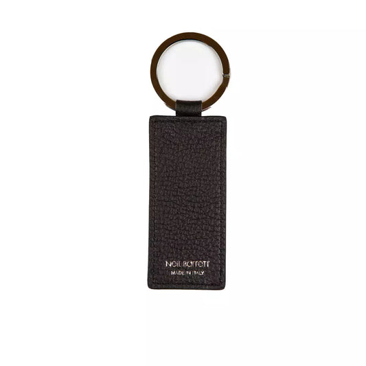 Sleek Black Leather Keychain for Men