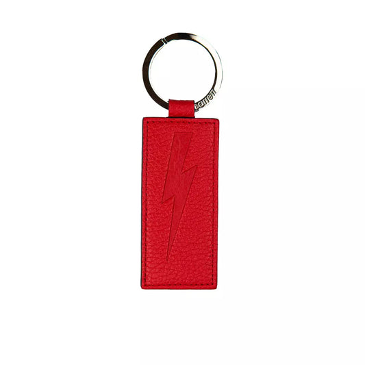 Chic Red Leather Keychain for Men