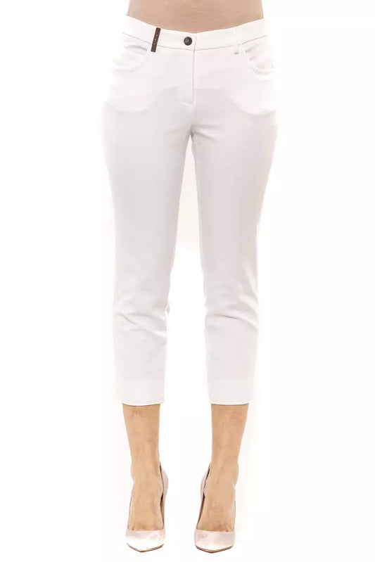 Chic High-Waist Ankle Pants in White