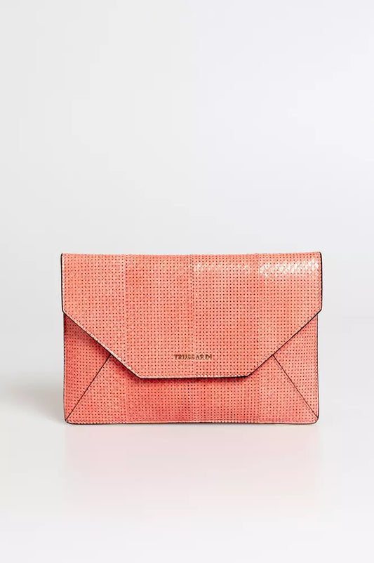 Elegant Perforated Leather Envelope Clutch