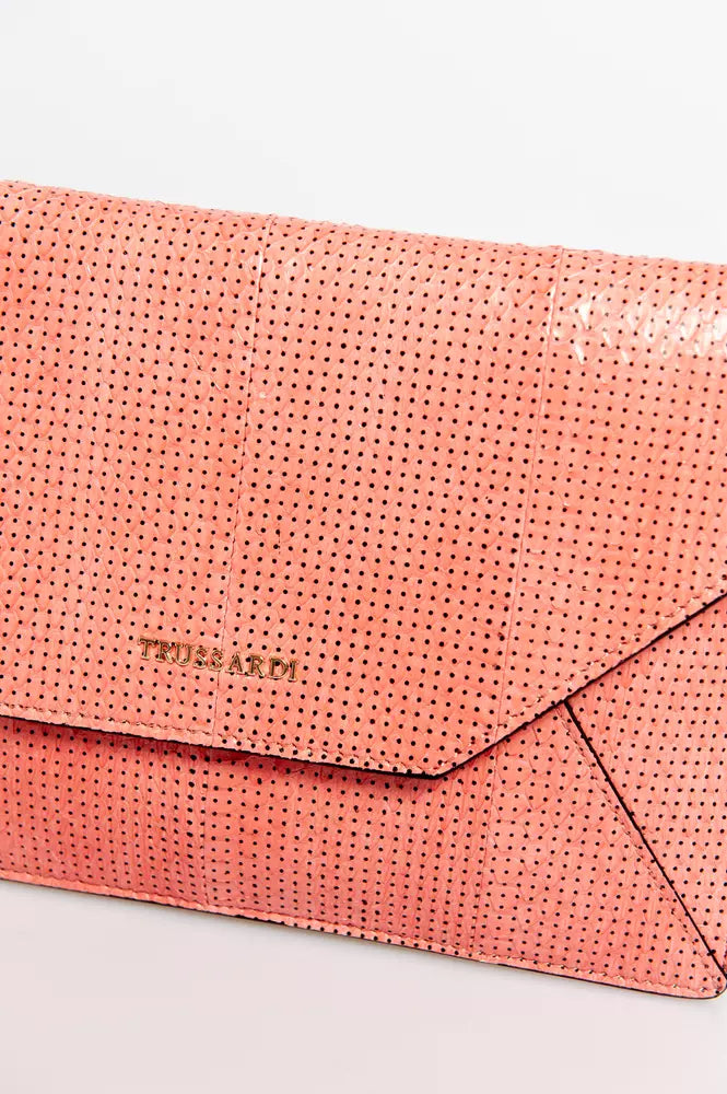 Elegant Perforated Leather Envelope Clutch