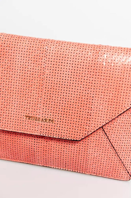 Elegant Perforated Leather Envelope Clutch