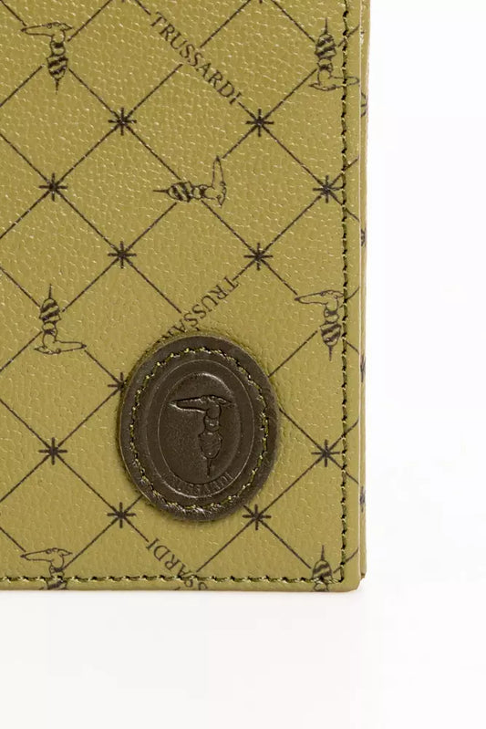 Elegant Green Crespo Leather Monogram Wallet