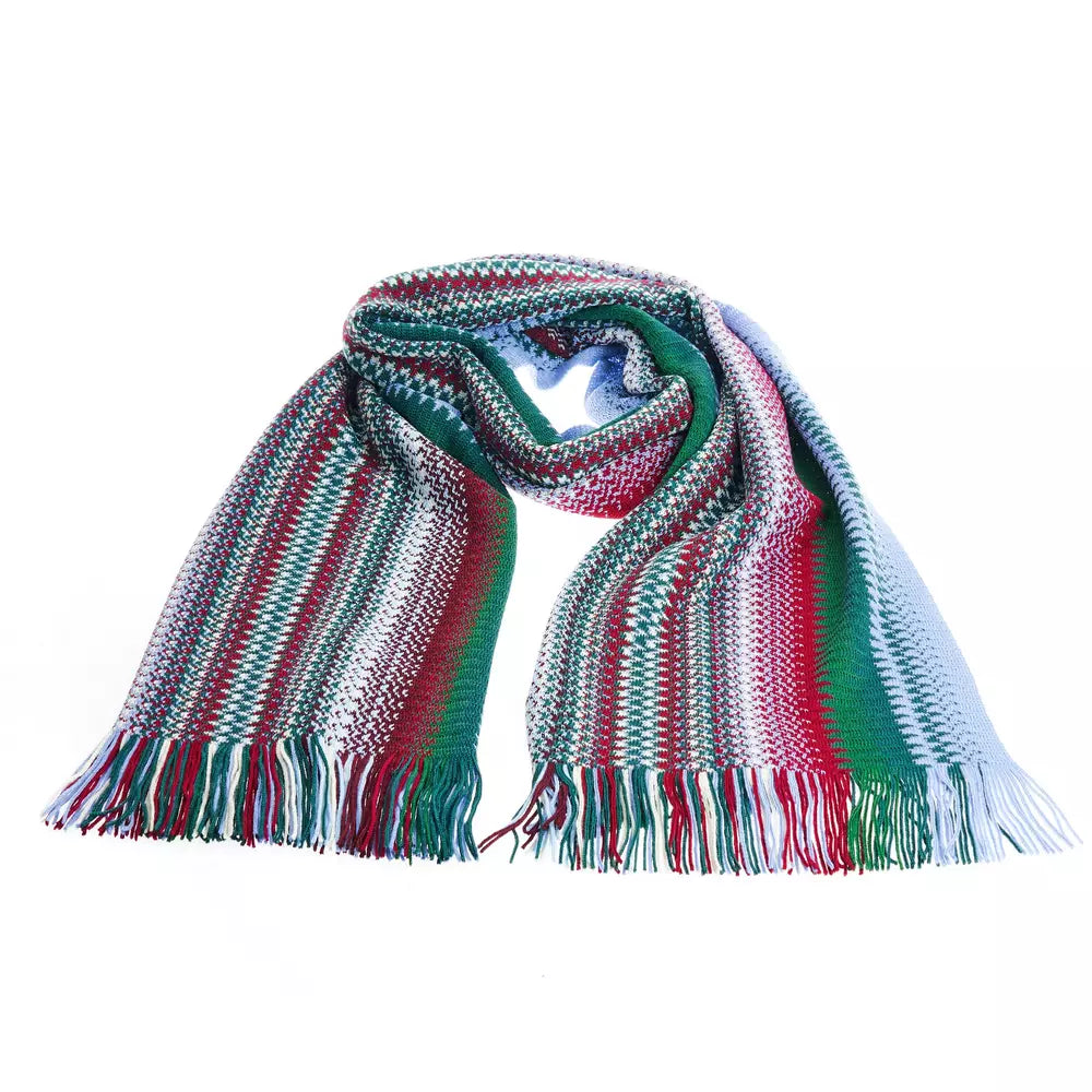 Vibrant Geometric Patterned Fringe Scarf