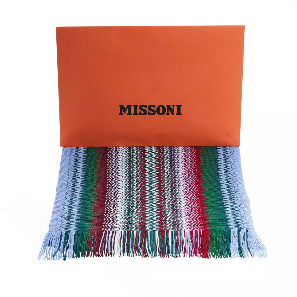 Vibrant Geometric Patterned Fringe Scarf