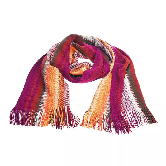 Geometric Pattern Fringed Scarf in Vibrant Hues