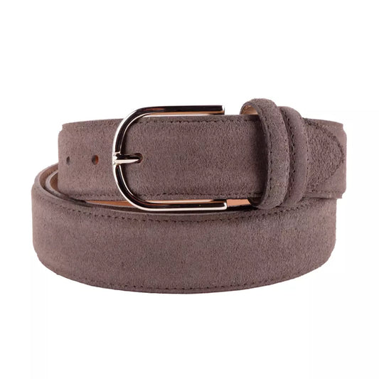 Elegant Gray Suede Calfskin Belt