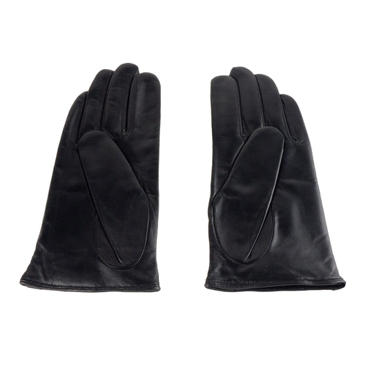 Elegant Black and Blue Lambskin Gloves