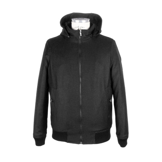 Elegant Men's Wool-Cashmere Hooded Jacket