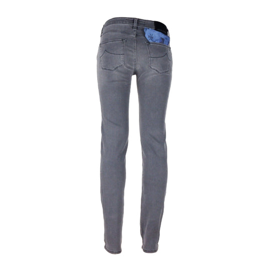 Elegant Gray Handcrafted Women's Jeans