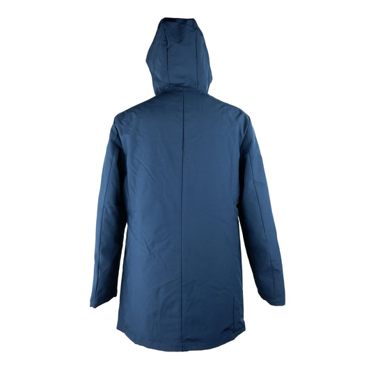 Stylish Men's Long Hooded Jacket in Blue