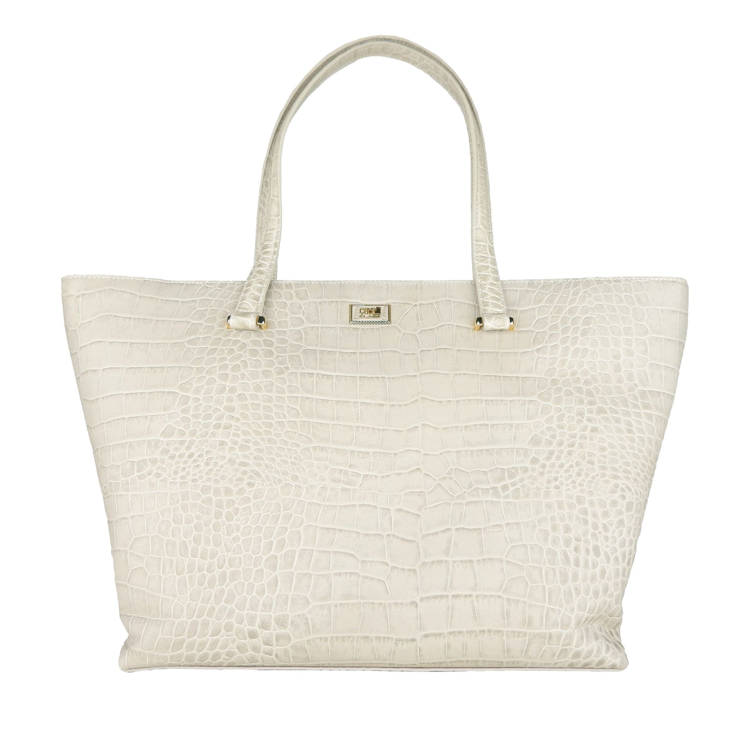 Chic White Calfskin Leather Handbag