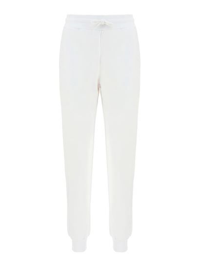 Chic White Cotton Pants with Rainbow Accents