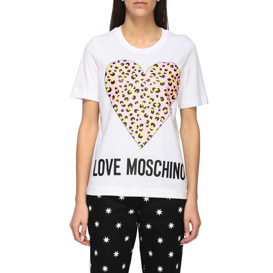 Chic Animalier Heart Print Cotton Tee