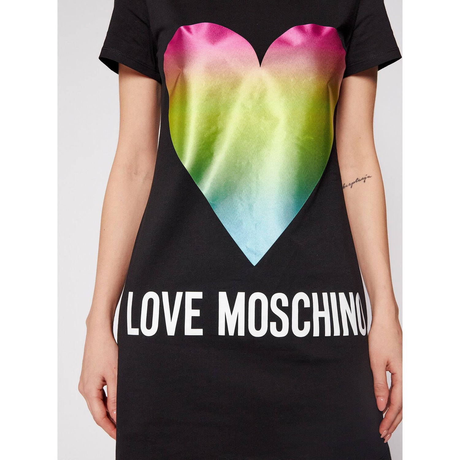 Chic Heart Print Cotton Dress