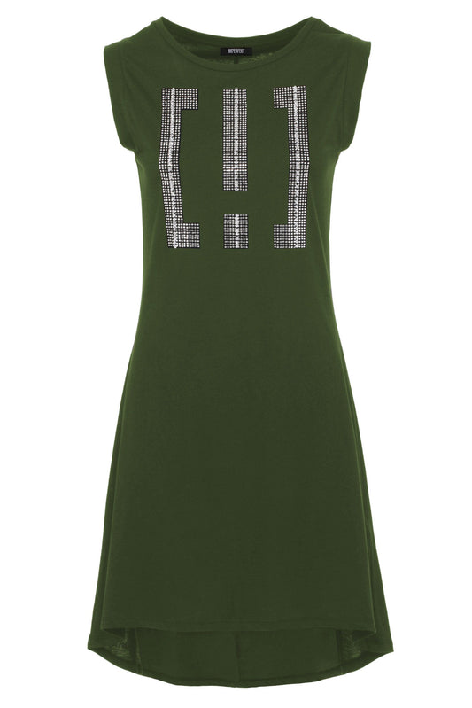 Embellished Army Green Maxi Dress - Dazzle with Comfort