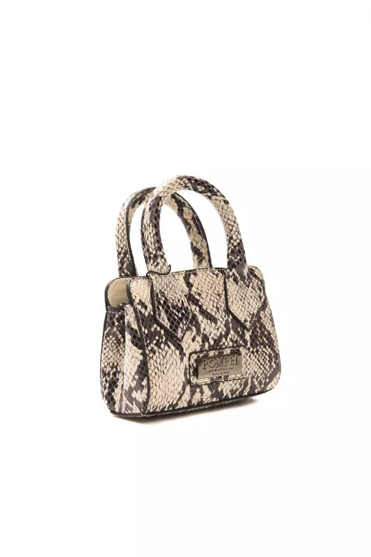 Chic Gray Python Mini Tote With Adjustable Straps