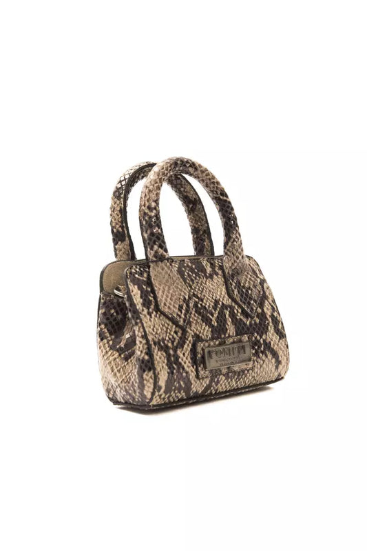 Chic Python Print Leather Mini Tote