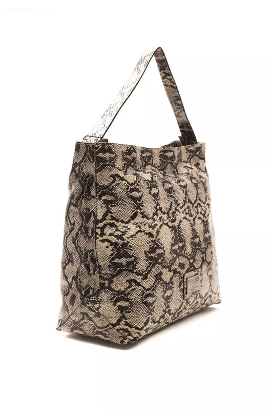 Chic Python Print Leather Shoulder Bag