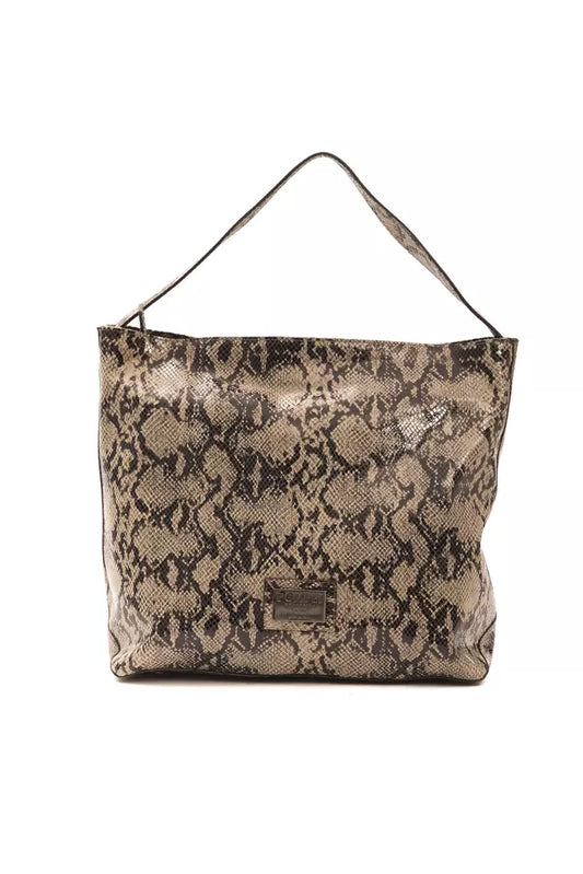 Elegant Python Print Leather Shoulder Bag