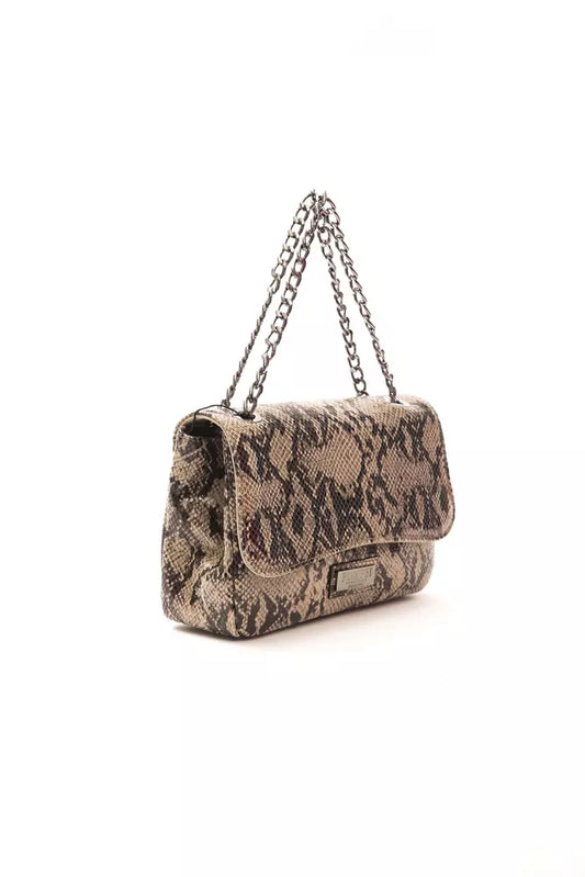 Elegant Python Print Leather Crossbody Bag