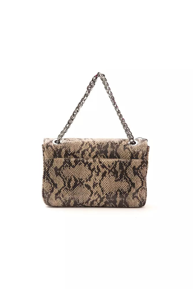 Elegant Python Print Leather Crossbody Bag