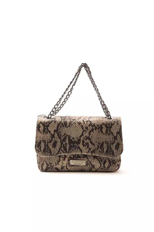 Elegant Python Print Leather Crossbody Bag