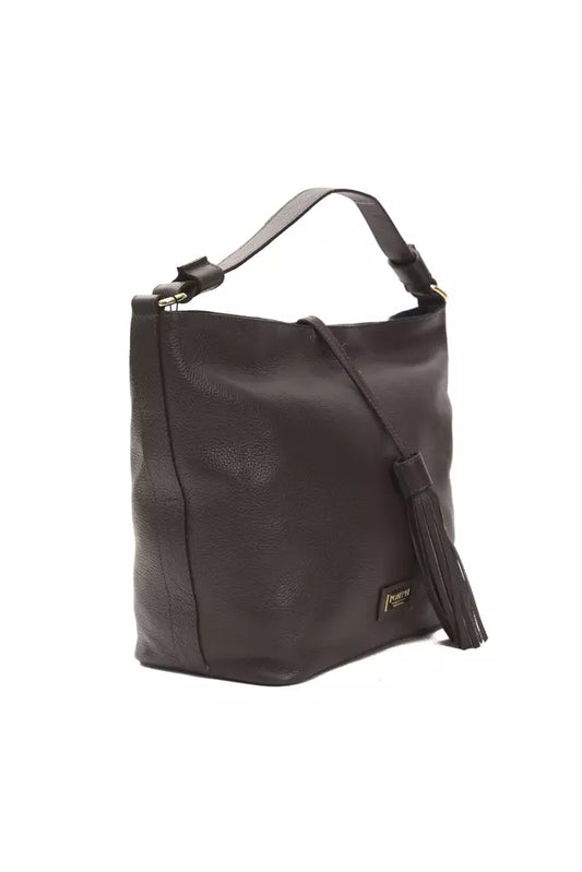 Elegant Leather Shoulder Bag in Earthy Brown