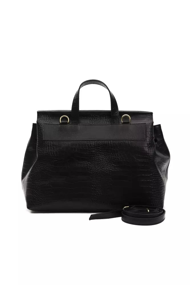 Chic Convertible Croc-Print Leather Bag