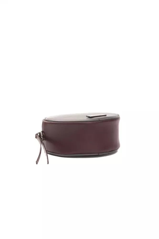 Chic Burgundy Oval Crossbody Bag