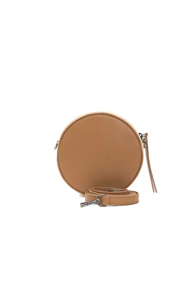 Elegant Small Oval Leather Crossbody Bag