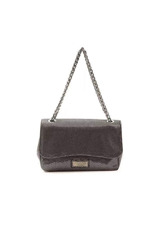 Elegant Gray Leather Crossbody Bag