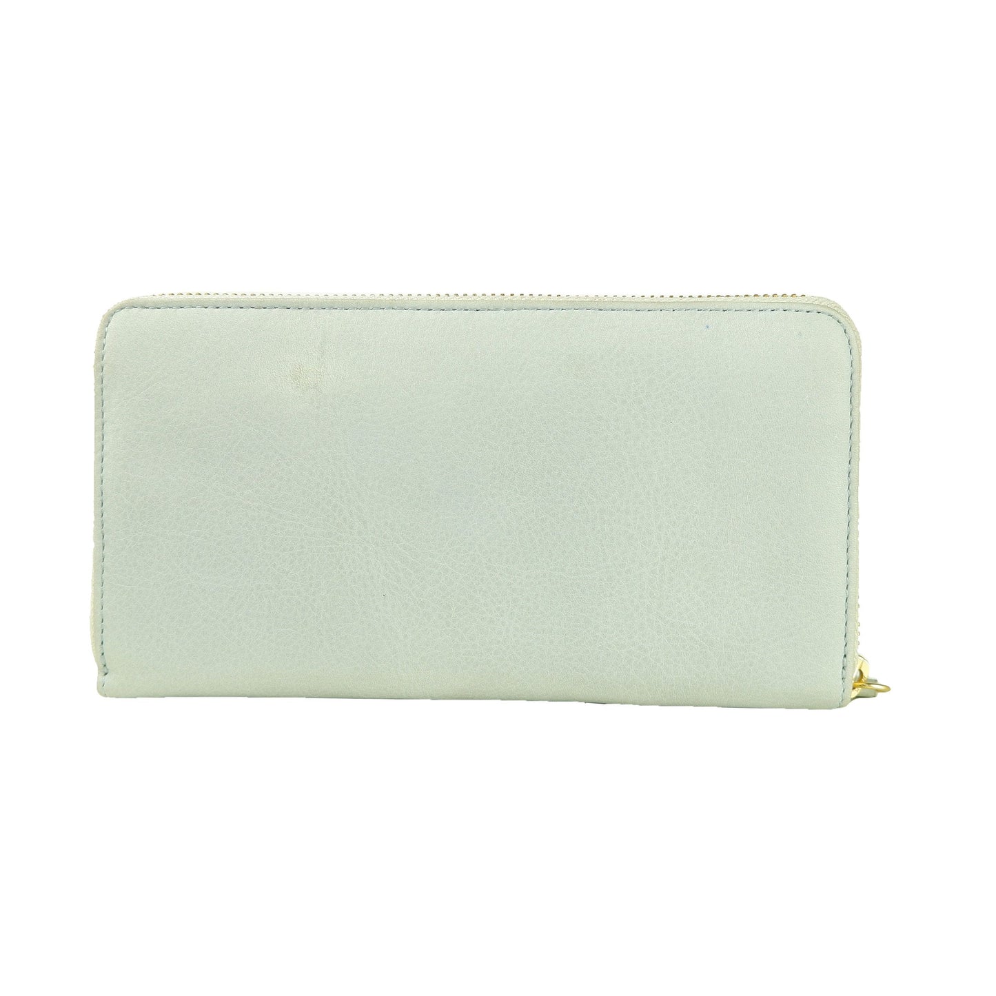 Elegant Grey Calfskin Leather Purse