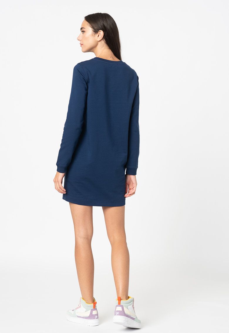 Chic Blue Relief Dress with Signature Design