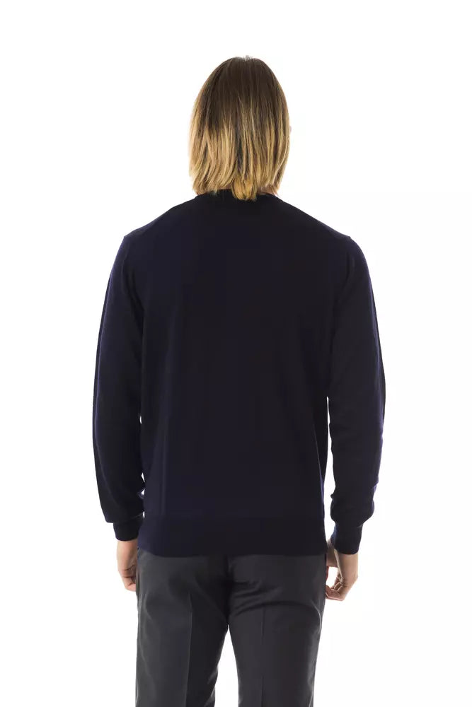 Elegant Embroidered Crew Neck Wool Sweater
