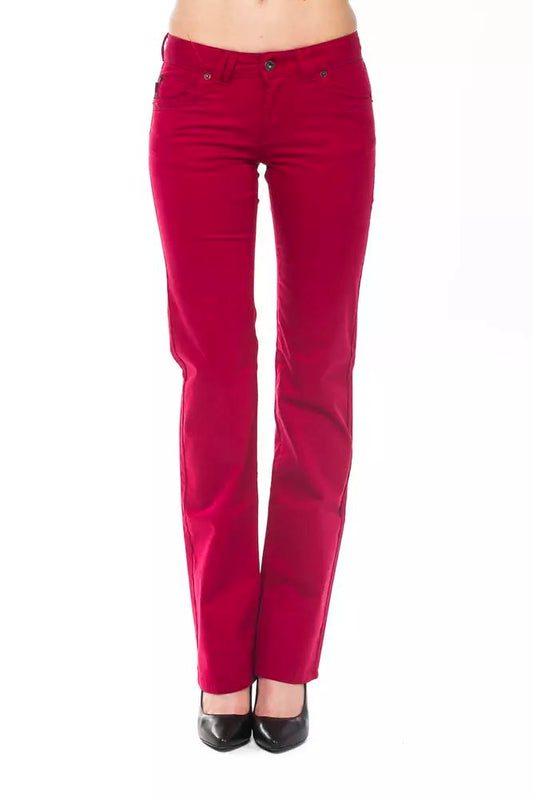 Ravishing Red Regular Fit Pants with Chic Detailing