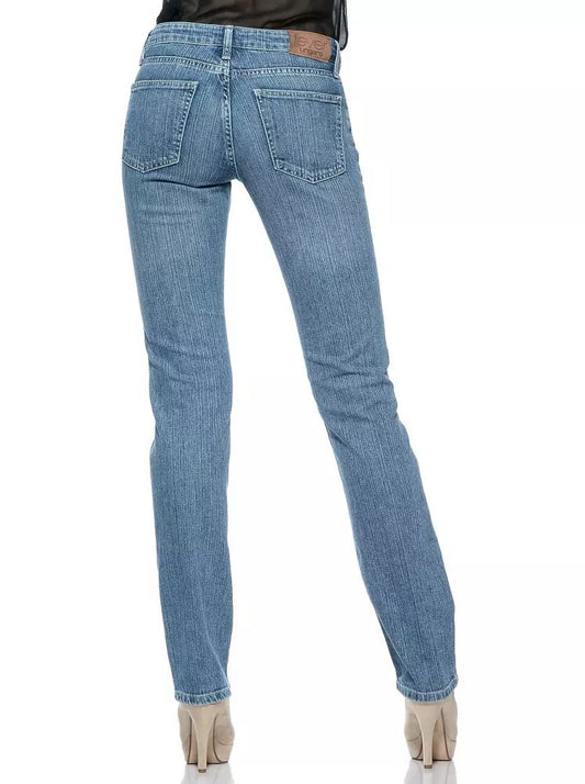 Chic Light Blue Denim with Unique Detailing