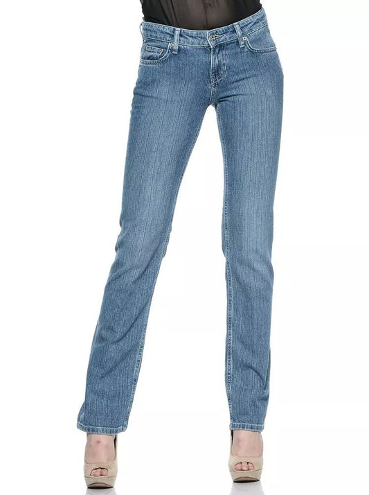 Chic Light Blue Denim with Unique Detailing