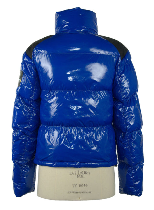 Chic Blue Down Jacket with Eco-Friendly Flair