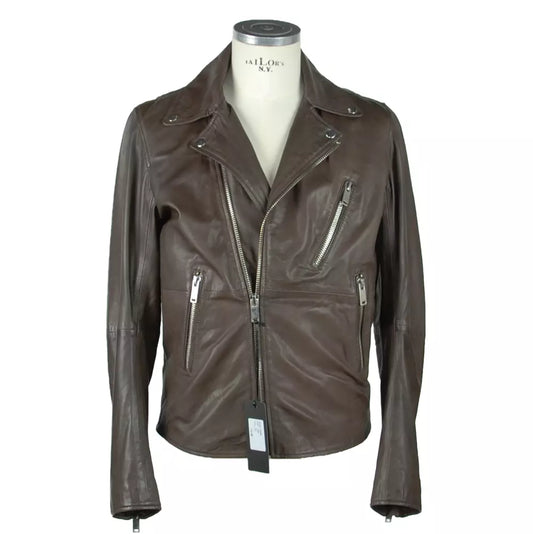 Refined Brown Leather Jacket