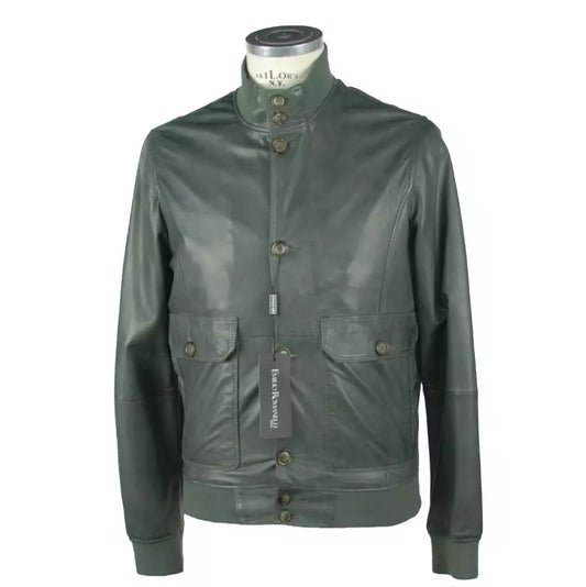 Elegant Green Leather Jacket