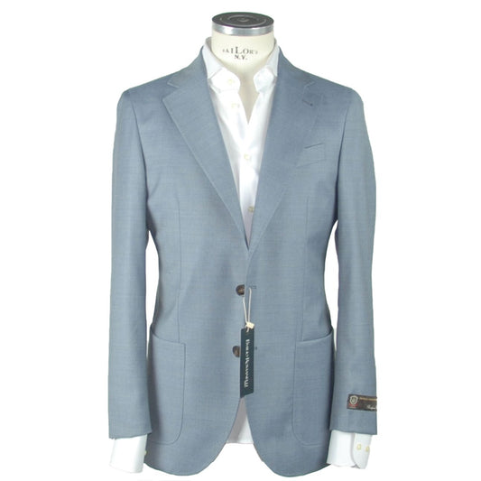 Elegant Slim Light Blue Wool Blazer